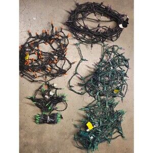 Halloween String Lights Lot Purple Green Orange Mini Lights + 3 Free Bulbs